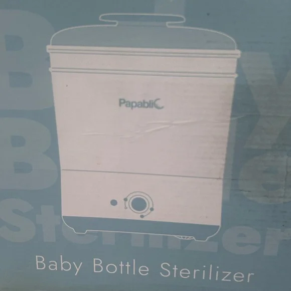 Papablic Baby Bottle Sterilizer - White with Light Blue Accents - Picture 4 of 4